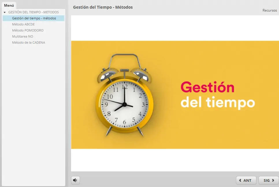 microcurso en métodos de gestión del tiempo